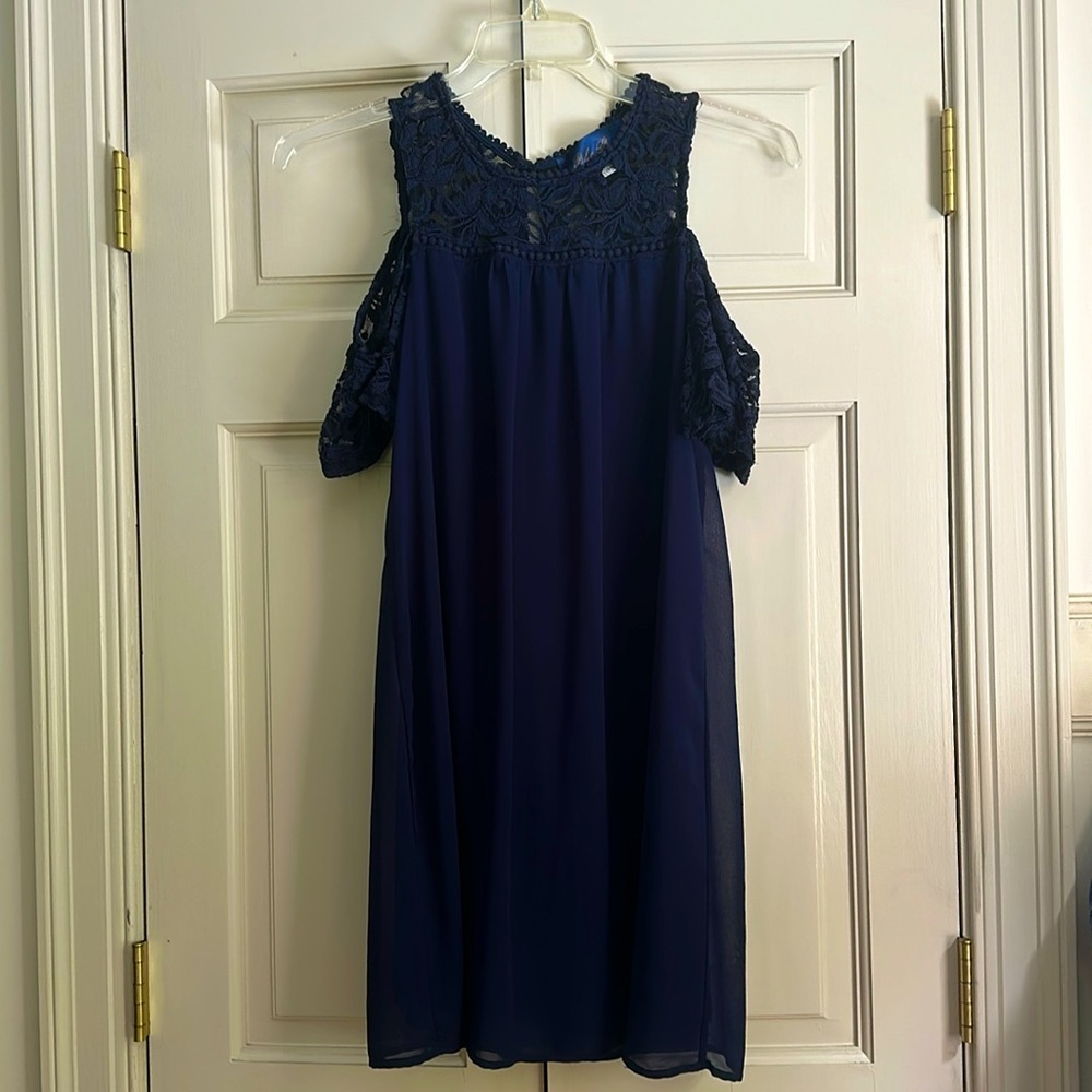 Juniors medium navy blue dress by Blue Rair.